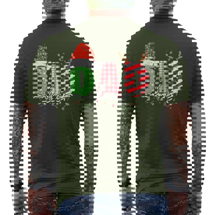 Dad Claus Xmas Christmas Lights Pajama Family Matching Men's T-shirt Back Print