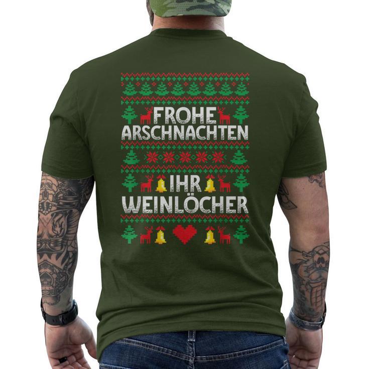 Frohe Arschnachten Ihr Weinlöcher Costume Christmas T-Shirt mit Rückendruck