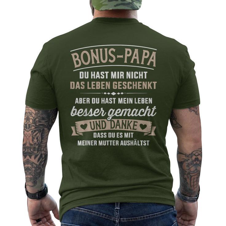 Bonus Dad Stepfather Saying Father's Day Christmas T-Shirt mit Rückendruck