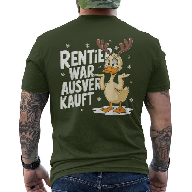 Christmas Elk Saying Reindeer Was Out Sold Out T-Shirt mit Rückendruck