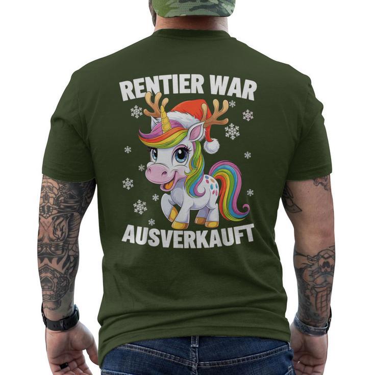 Christmas Unicorn Reindeer Was Out Sold Out T-Shirt mit Rückendruck