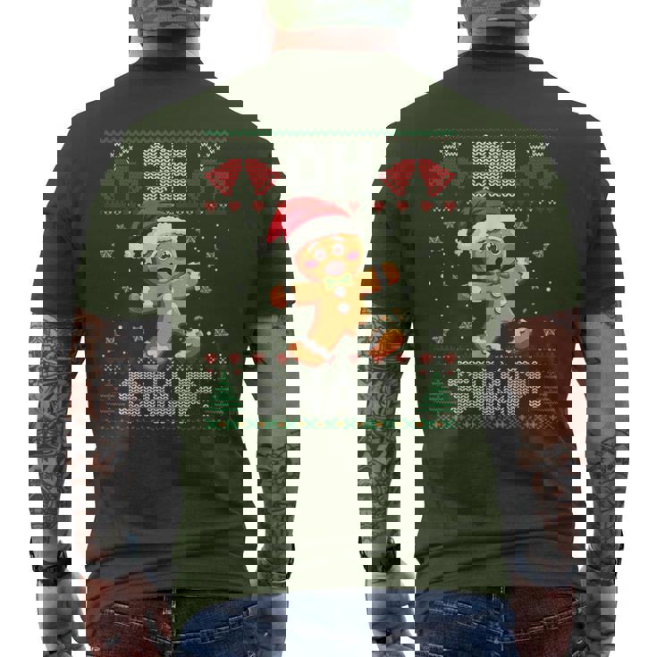 Gingerbread Man Oh Snap Christmas Ugly Xmas Sweater Men's T-shirt Back Print