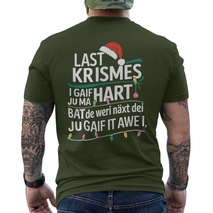 Last Christmas Parody Humour With Christmas Lights T-Shirt mit Rückendruck