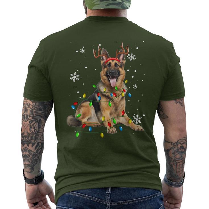 German Shepherd Christmas Tree Lighting Pyjamas Dog Lover Christmas T-Shirt mit Rückendruck