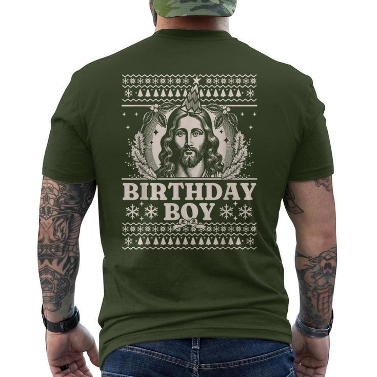 Jesus Birthday Boy Happy Birthday Jesus Ugly Christmas T-Shirt mit Rückendruck