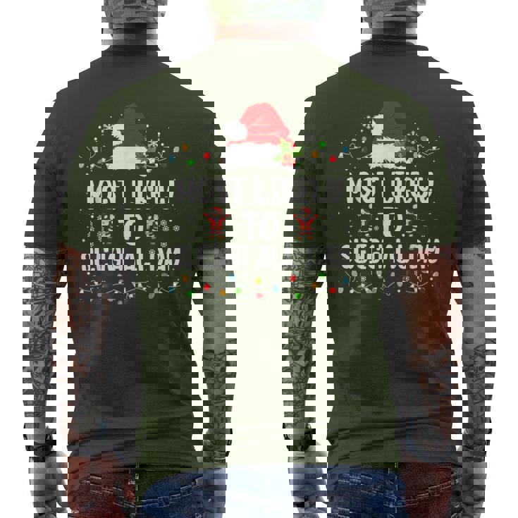Most Likely To Sleigh All Day Christmas Family Matching Men's T-shirt Back Print