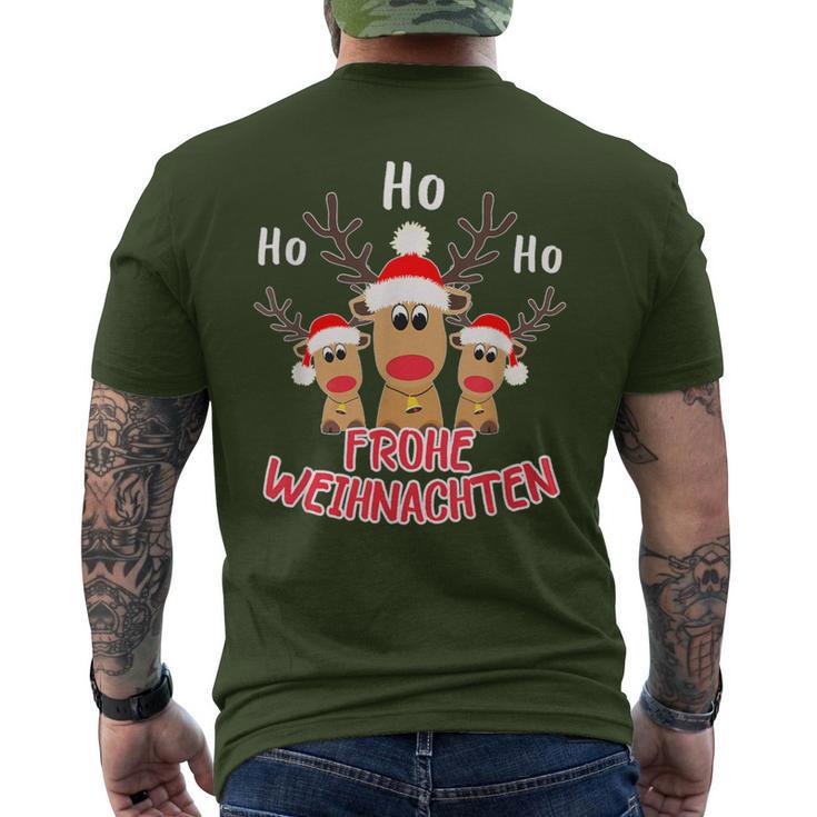 Merry Christmas Reindeer Ho Ho Ho Elk Christmas T-Shirt mit Rückendruck