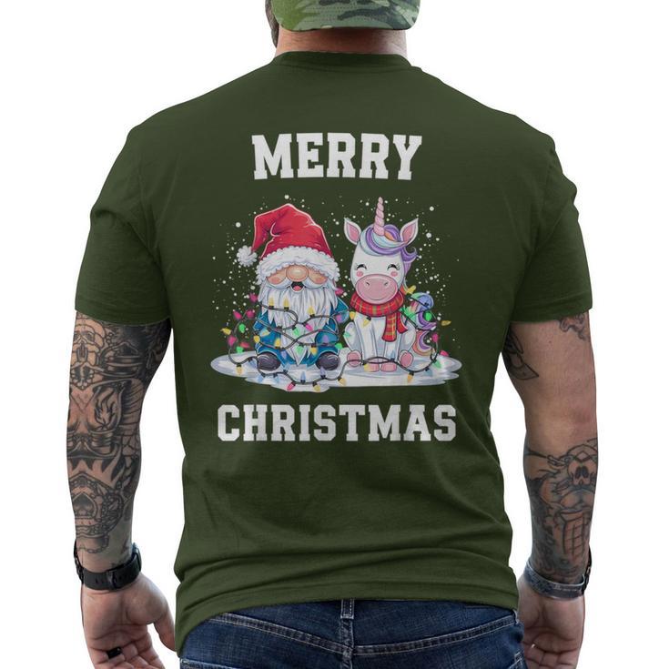 Merry Christmas Santa Hat Gnome Unicorn Xmas Party Christmas T-Shirt mit Rückendruck