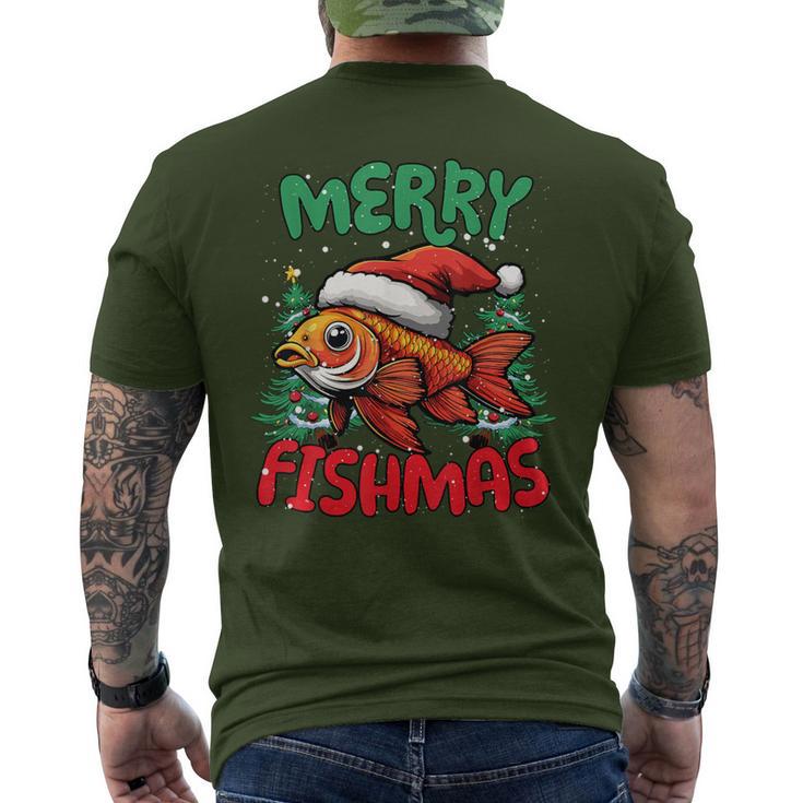 Merry Fishmas Fish Christmas T-Shirt mit Rückendruck