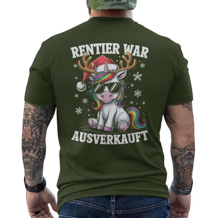 Reindeer Was Ausverkauft Christmas Unicorn Slogan T-Shirt mit Rückendruck