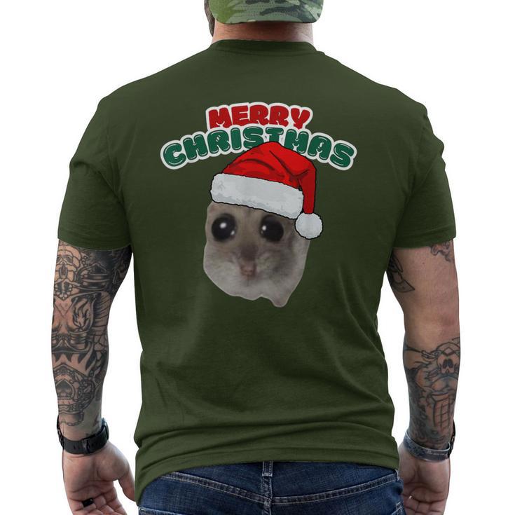 Sad Hamster With Christmas Wishes T-Shirt mit Rückendruck