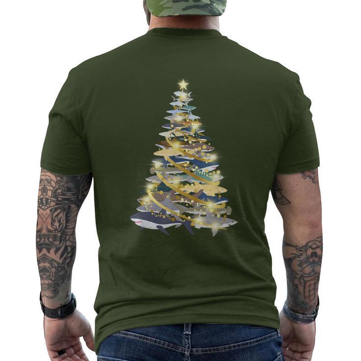 Shark Christmas Tree Xmas Diving T-Shirt mit Rückendruck