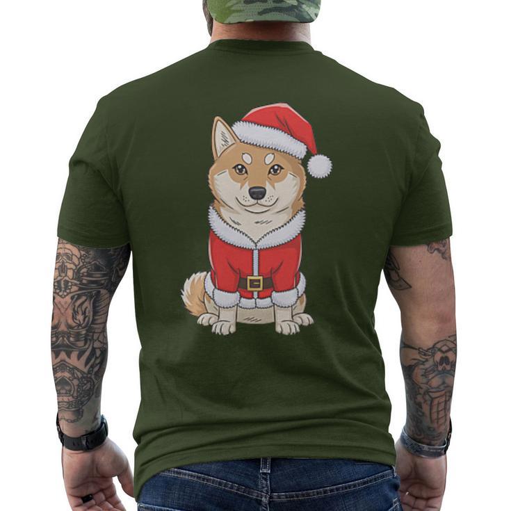 Shiba Inu Santa Claus Christmas T-Shirt mit Rückendruck