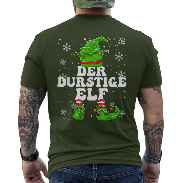 Thirstiger Elf Drinking Celebrations Elf Christmas T-Shirt mit Rückendruck