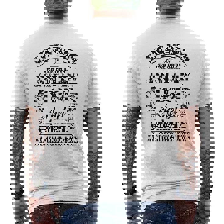 40Th Birthday Legends Born In January 1984 40 Years Old Men's T-shirt Back Print