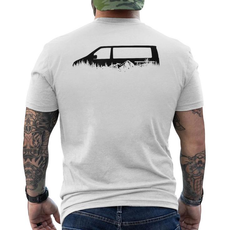 4X4 Offroad Camping T6 Outdoor Silhouette Nature Camping 4Wd Gray T-Shirt mit Rückendruck