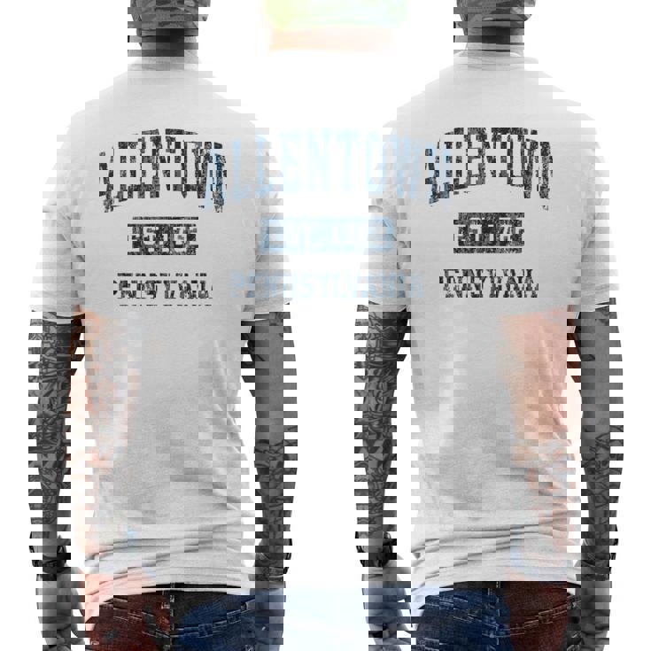 Allentown Pennsylvania PA Vintage Sports Navy Print Men's Back Print T-Shirt
