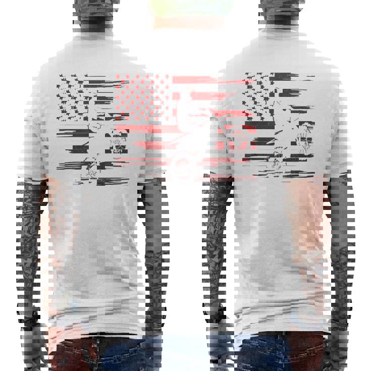 American Flag Dirt Bike Apparel Dirt Bike Motocross Men's Back Print T-Shirt