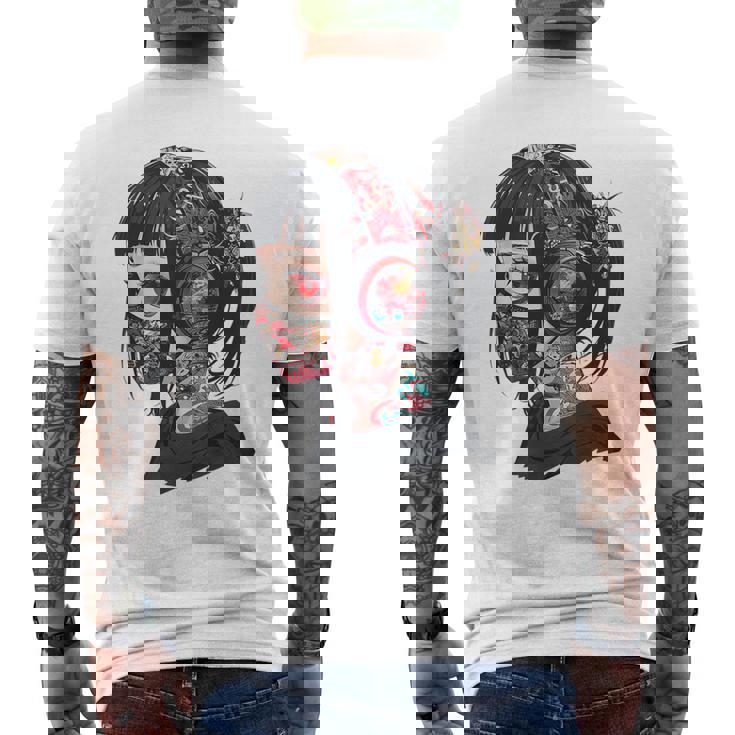 Anime Manga Gráfico Ojos Rojos Arte Anime Camiseta Hombre Estampado Espalda