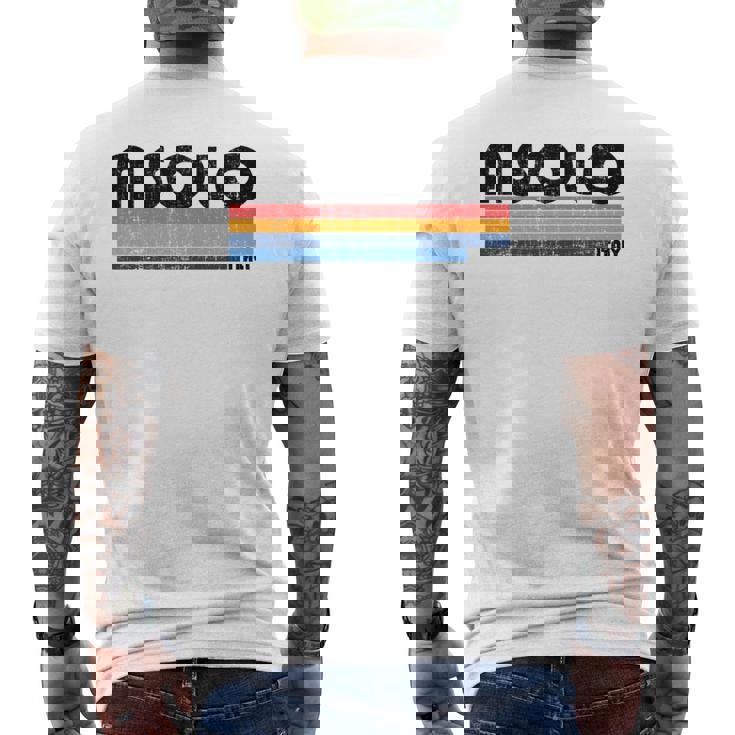 Asolo Italia Retro 70S 80S Style Manga Larga Camiseta Hombre Estampado Espalda
