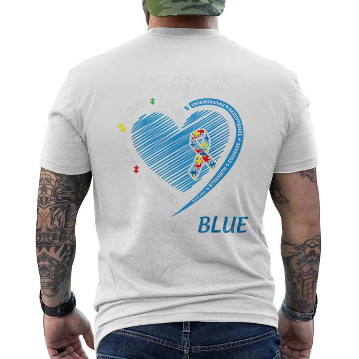 Autismo Arco Iris En Abril Usamos El Mes De Concientización Sobre El Autismo Azul Camiseta Hombre Estampado Espalda