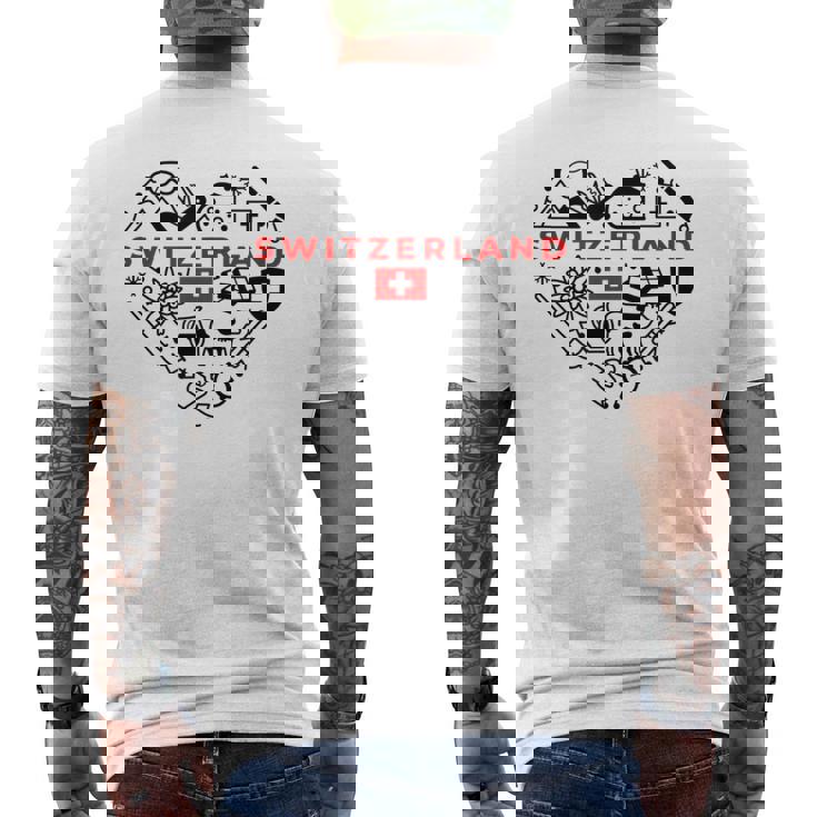 Bandera De Suiza Suiza País Suizo Decoración Suiza Camiseta Hombre Estampado Espalda