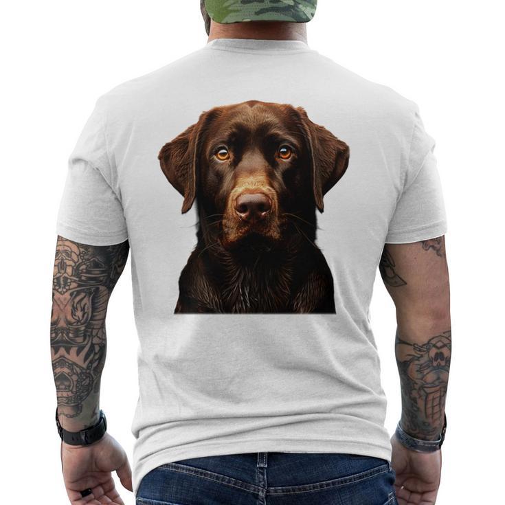 Brauner Labrador I Labrador Gesicht T-Shirt mit Rückendruck