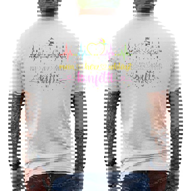 Carnival Costume Mein Herz Schlägt Konfetti T-Shirt mit Rückendruck