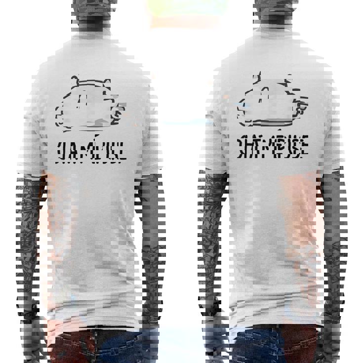 Chat Humour Cadeau Chat M'épuise T-shirt imprimé au dos