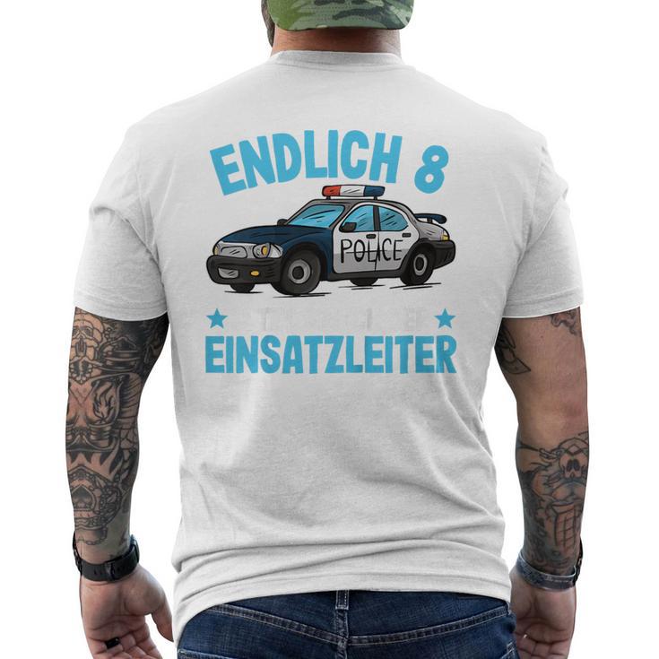 Children's Police 8 Years Boys Police 8Th Birthday T-Shirt mit Rückendruck