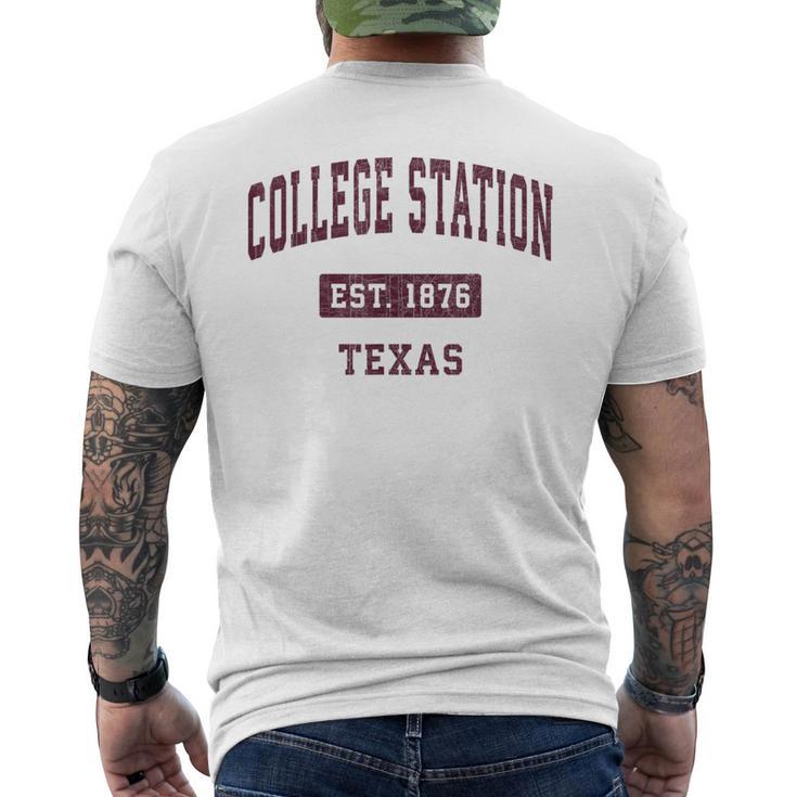 College Station Texas Tx Vintage Athletic Red Sports Men's T-shirt