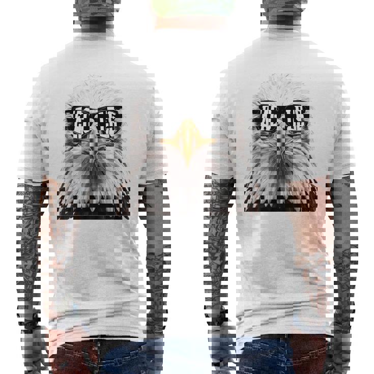 Cool Face Eagles With Sunglasses Vintage Eagles Flying Bird Men's T-shirt Back Print