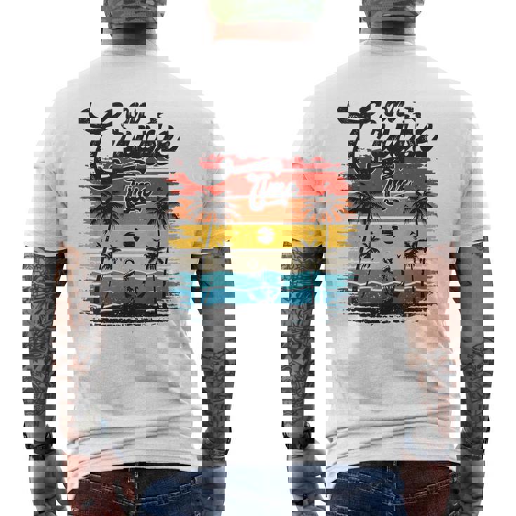 On Cruise Time Coconut Tree Graphic Summer Vacation Cruising Men's T-shirt Back Print