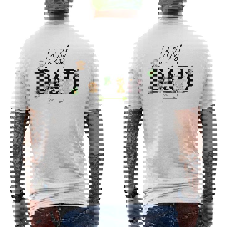 Dad Of The Wild One Zoo Birthday Safari Jungle Animal Men's T-shirt Back Print