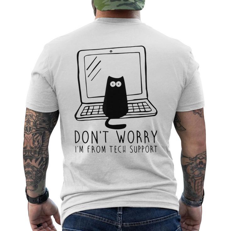 Don't Worry I'm From Support Tech Cat Lover Gray T-Shirt mit Rückendruck