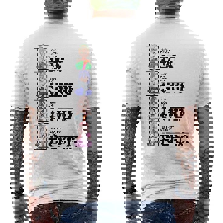 Eat Sleep K-Pop Repeat Regalo De Anime Kawaii De Pop Coreano Camiseta Hombre Estampado Espalda