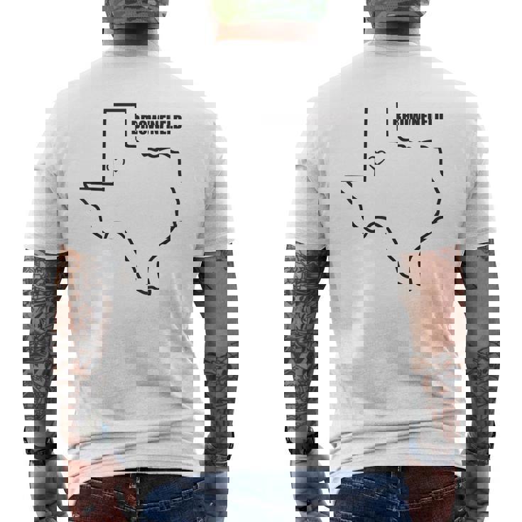 Epic Threadz Carte De L'état Du Texas Brownfield Tx T-shirt imprimé au dos