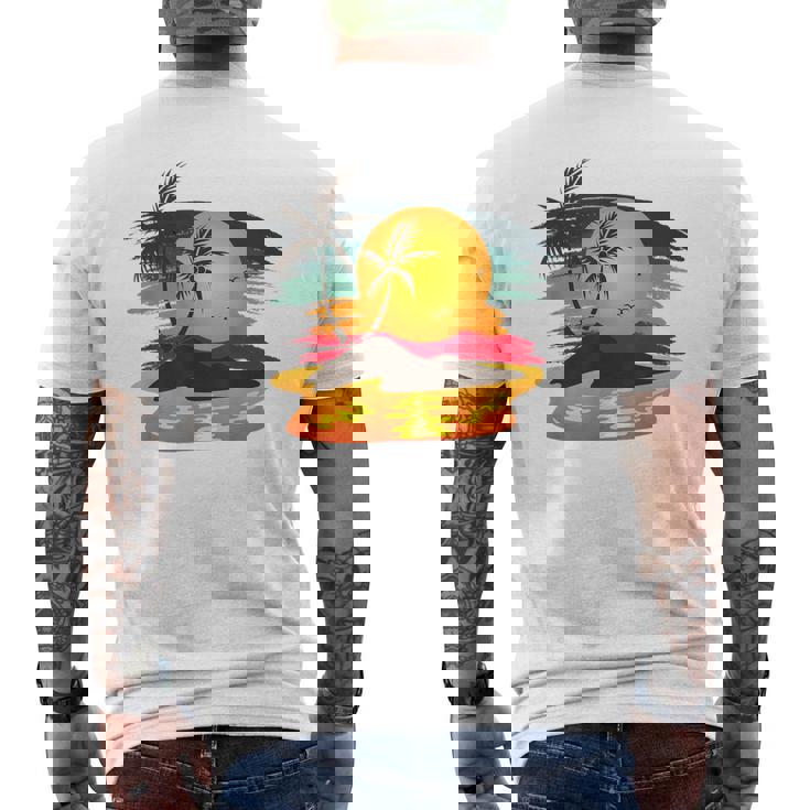 Sunset Sunrise T Summer Ocean Men's T-shirt Back Print - Monsterry