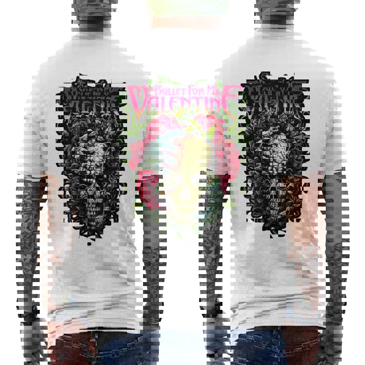 Bullet Myalentine Horror With Skull Roses And Red Blood T-Shirt mit Rückendruck