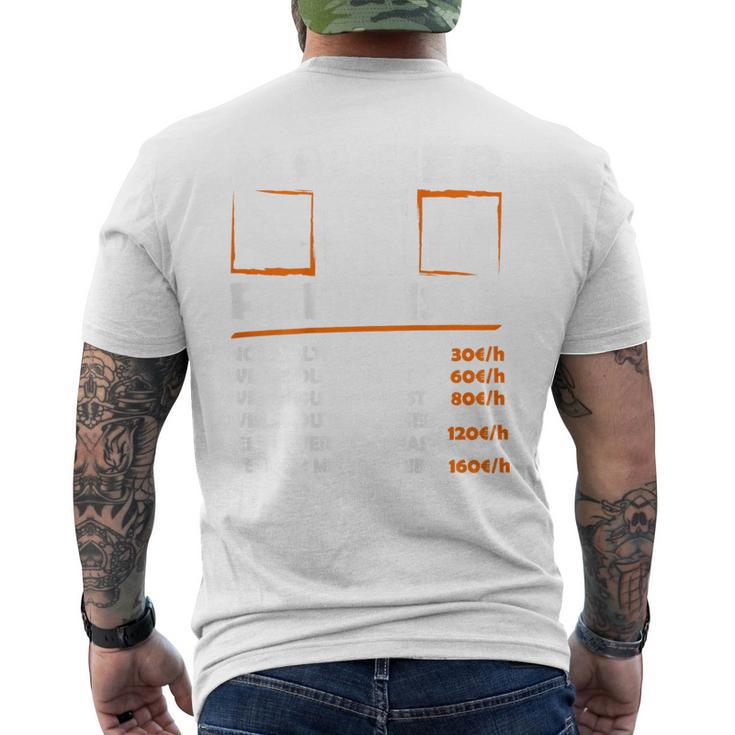 Masonry Hourly Wage With Back Print Backprint Work T-Shirt mit Rückendruck