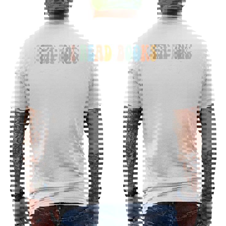 School Librarian Reading I Read Books Like It's My Job Men's T-shirt Back Print