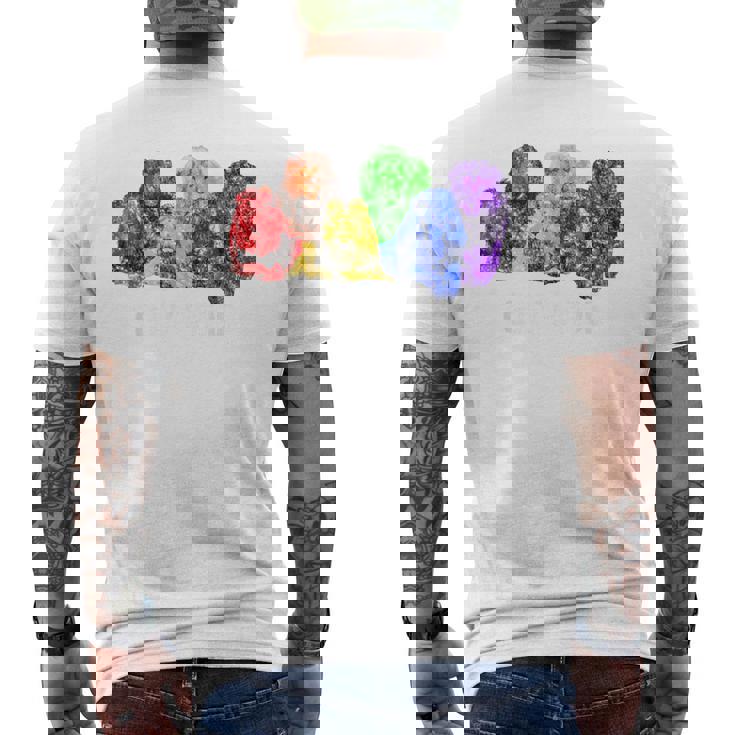 Gay Pride Lions LGBT Rainbow Flag Vintage Men's Back Print T-Shirt