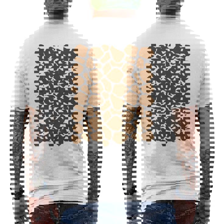 Giraffe Print Lazy Halloween Costume Idea Men's Back Print T-Shirt