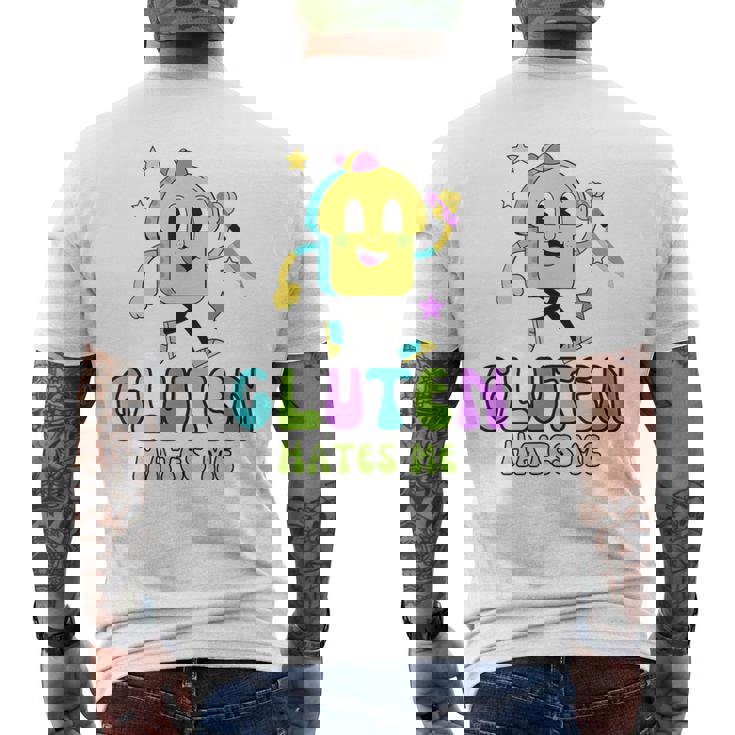 Gluten Hate Me Retrointage Divertido Dibujos Animados Camiseta Hombre Estampado Espalda