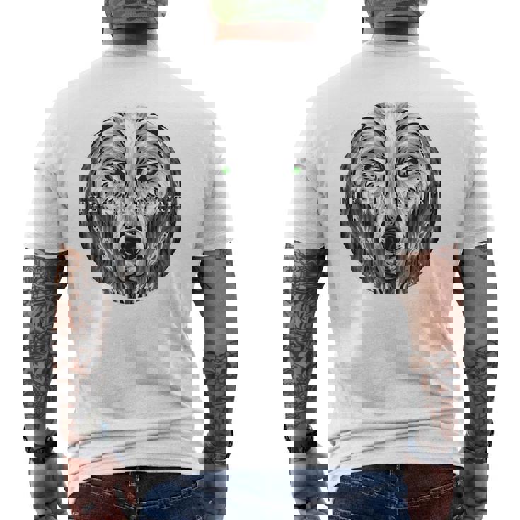 The Guardian Spirit Wolf & Dog Lover Aquarelle Men's Back Print T-Shirt
