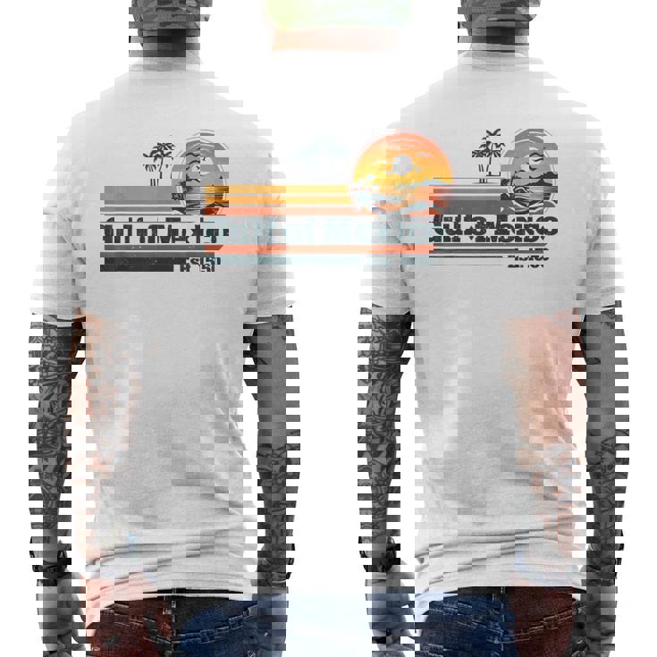 Gulf Of Mexico Est 1550 Vintage Sunset Beach Men's T-shirt Back Print