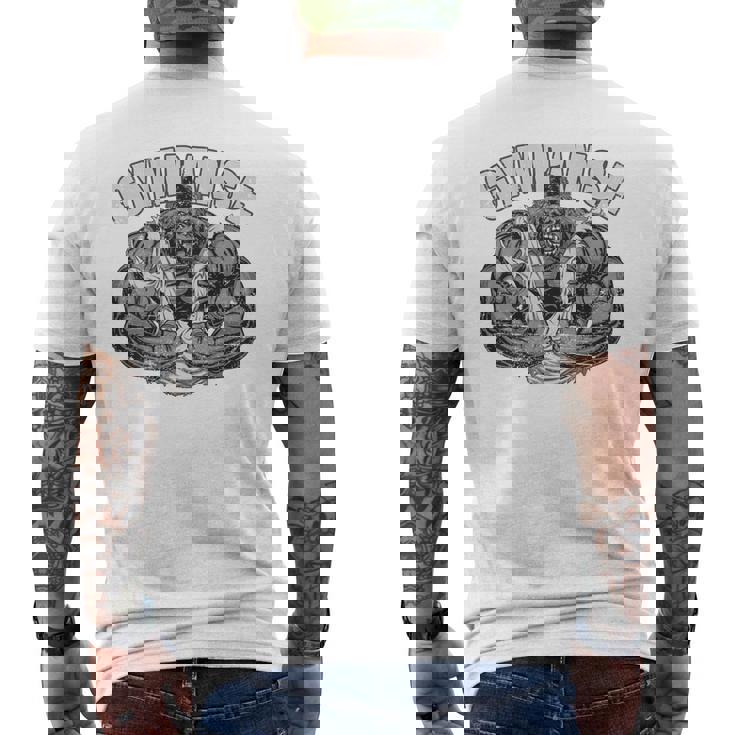 Gympanse Gym Mono Chimpancé Fitness Coach Gym Parte Trasera Camiseta Hombre Estampado Espalda