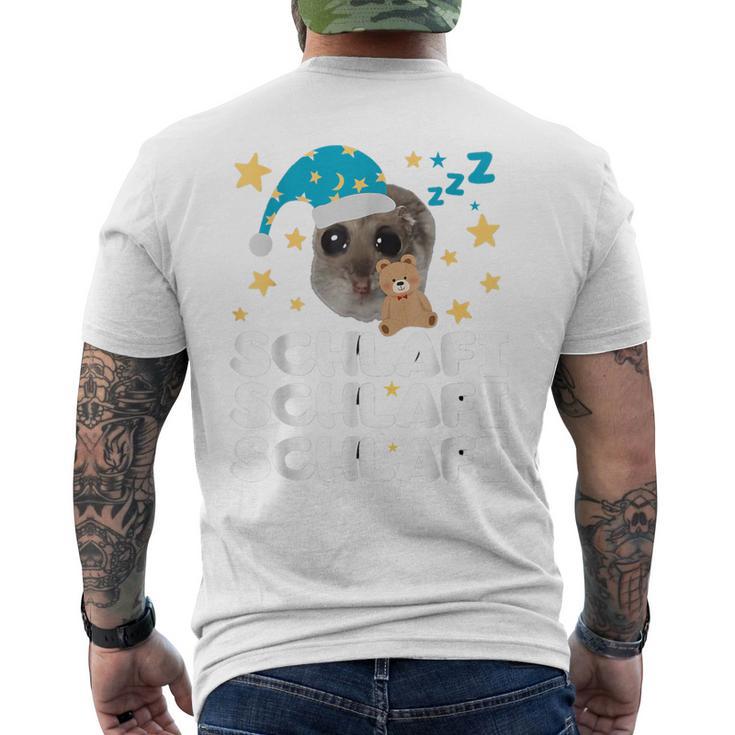 Hamsti Schlafi Schlafi Sad Hamster Schlafi Schlafi Blue T-Shirt mit Rückendruck