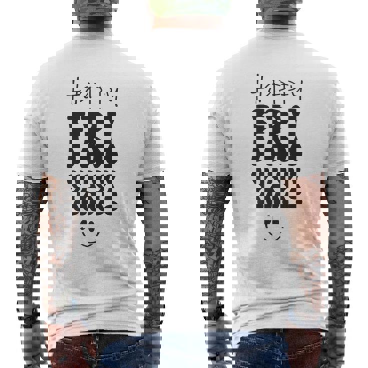 Happy Fri-Yay Teacher FriYay Groovy Smile Weekend Fun Friday Premium Men's Back Print T-Shirt
