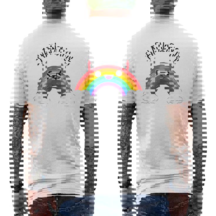 I Hate All Of You Dedo Medio Del Arco Iris Camiseta Hombre Estampado Espalda